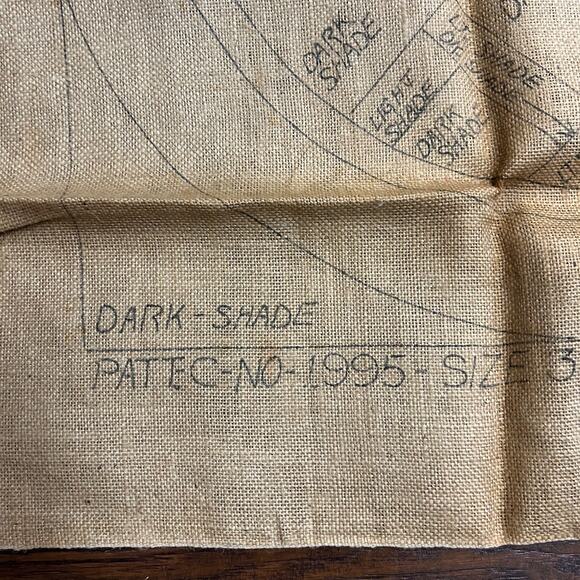 Vintage Geometric Stamped Burlap for Rug Making #1995 Size 36x60 - Picture 8 of 13